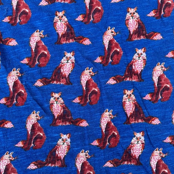 Anthropologie Forest Fete Fox Shirt Blouse (M) Blue - Picture 3 of 4